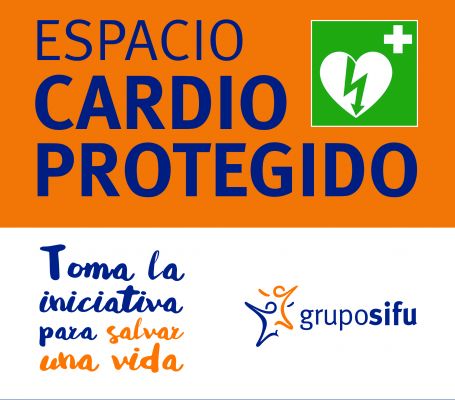 Cartel para señalizar un espacio cardioprotegido